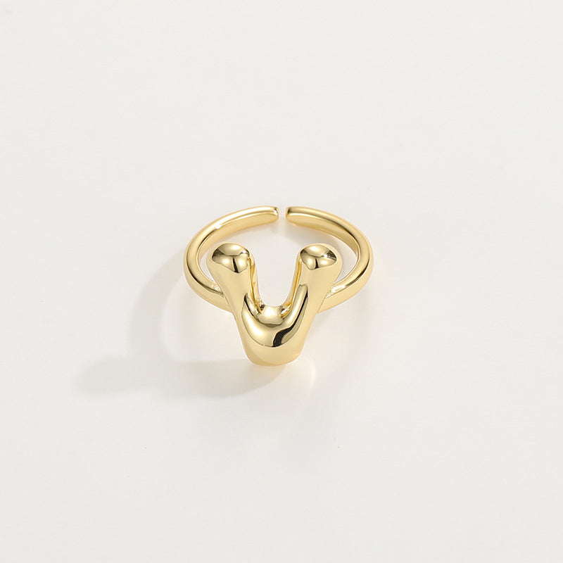 Stylish Monogram Letter Ring