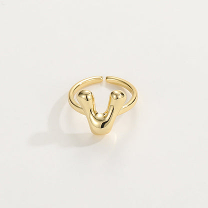 Stylish Monogram Letter Ring