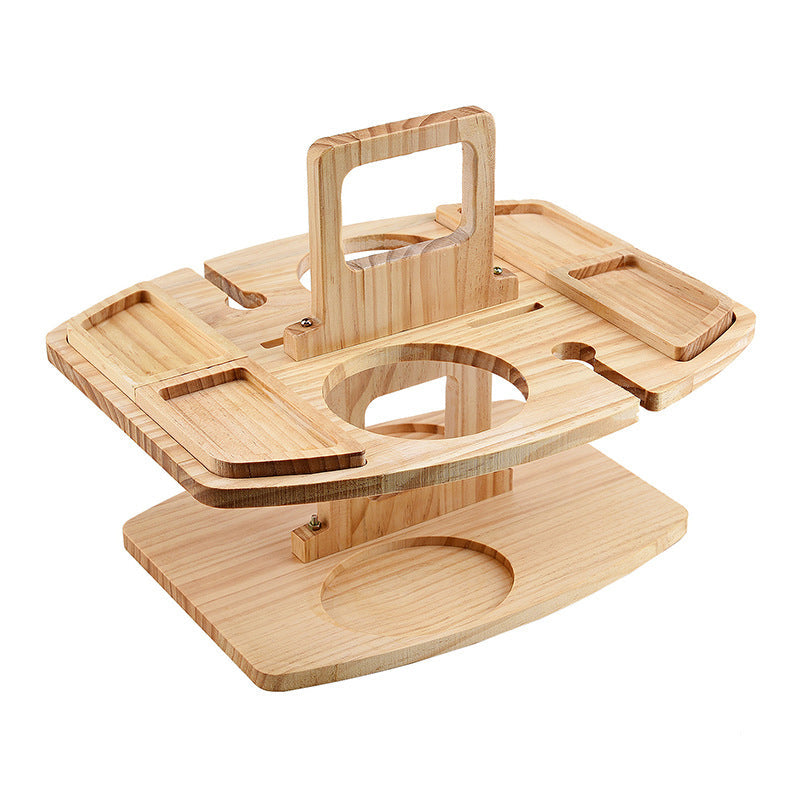 Compact Folding Wooden Wine Patio Table - Luxicro