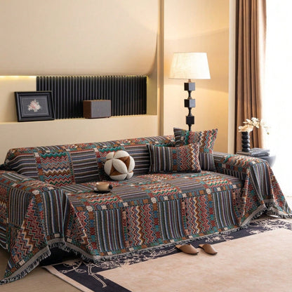 Colorful Stripe Bohemian Couch Slipcover - Luxicro
