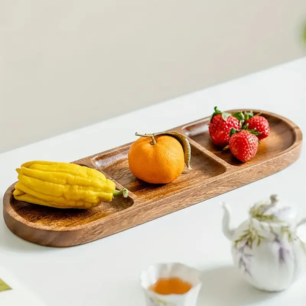 Rustic Wood Sectional Serving Platter - Luxicro