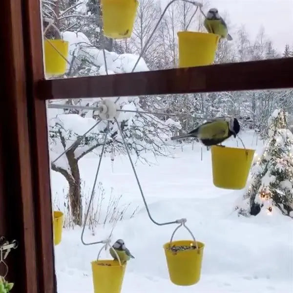 Colorful Ferris Wheel Bird Feeder Station