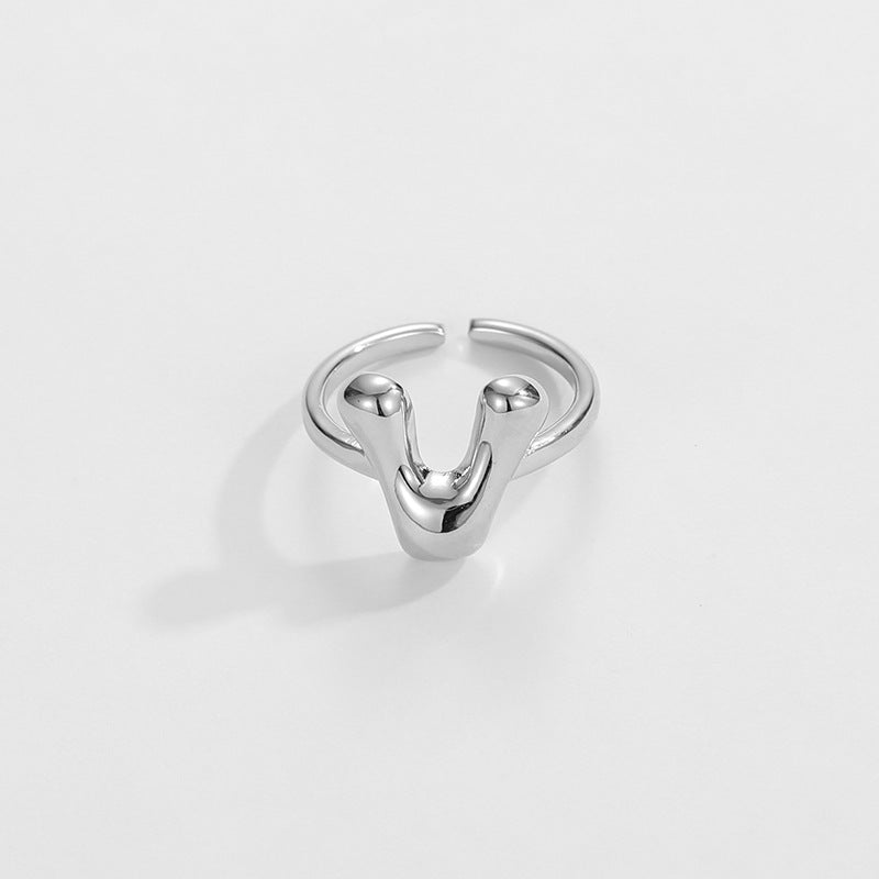 Stylish Monogram Letter Ring