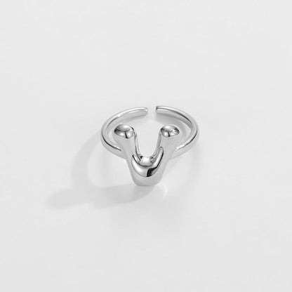 Stylish Monogram Letter Ring