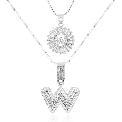 Custom 14k Gold Letter Diamond Necklaces