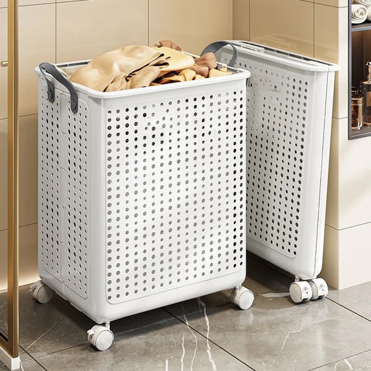 Big Rolling Laundry Hamper Collapsible Storage Cart - Luxicro