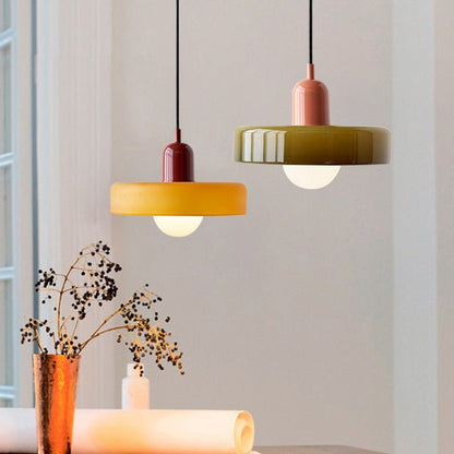 Vibrant Colored Glass Hang Ceiling Light Fixture