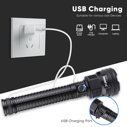 Bright 99000LM Rechargeable LED Torch for Outdoor Camping