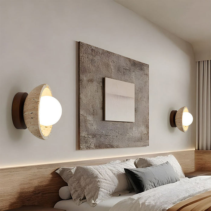 Classic Stone Effect LED Wall Lamp