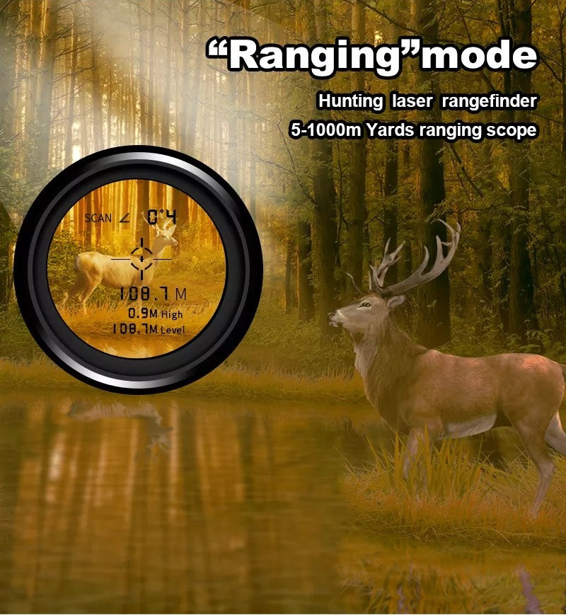 Tactical Laser Distance Meter, 1000m Range, Waterproof & Rechargeable