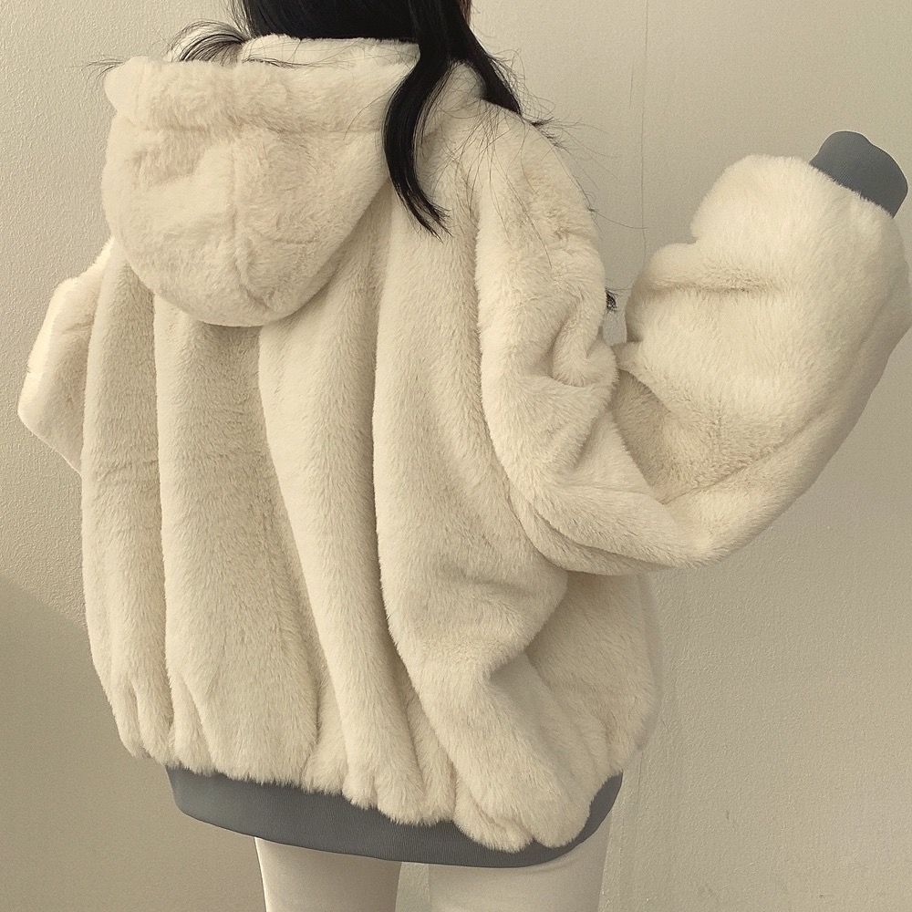Cozy Reversible Women's Fleece Hooded Jacket