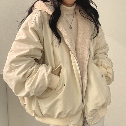 Cozy Reversible Women's Fleece Hooded Jacket