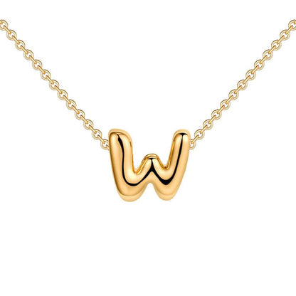 Dainty Engraved Letter Pendant Necklace