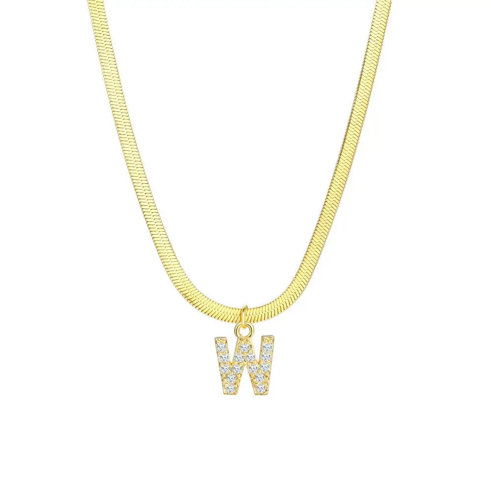Dainty Initial Diamond Bar Pendant Necklace