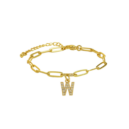 Dainty Monogram Paperclip Chain Bracelet