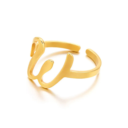 Custom Engraved Initial Silver Ring