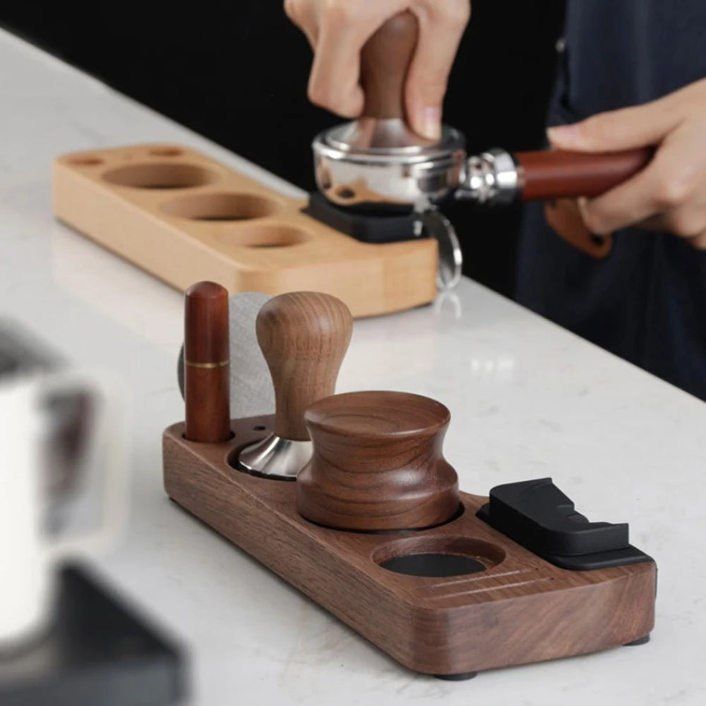 Wooden Compact Coffee Tamper Holder Stand - Luxicro