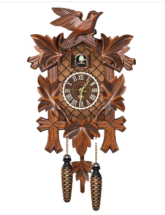 Classic Brown Cuckoo Clock with Authentic Birdsong - Luxicro