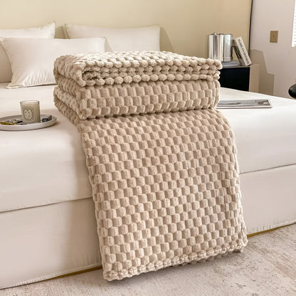 Cozy Grey Fleece Throw Blanket