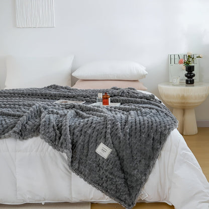 Cozy Grey Fleece Throw Blanket - Luxicro