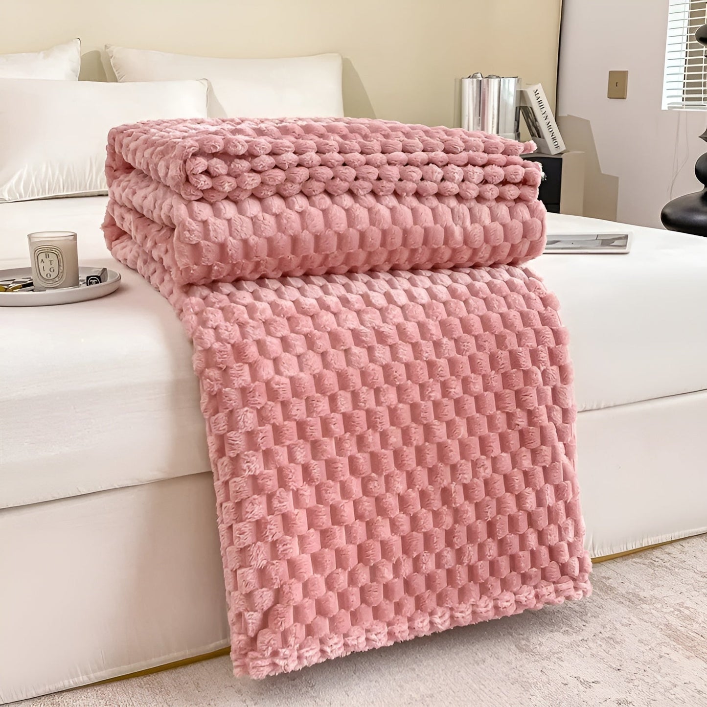 Cozy Grey Fleece Blanket Super Soft