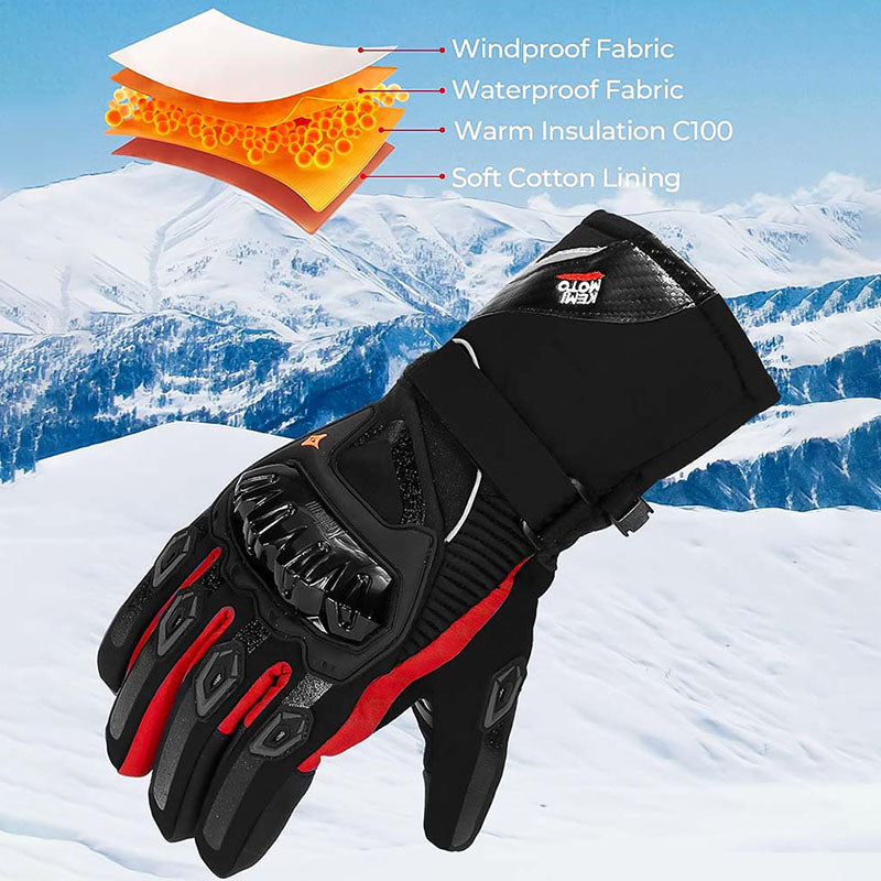 Durable Insulated Motorcycle Gloves for Winter Riding