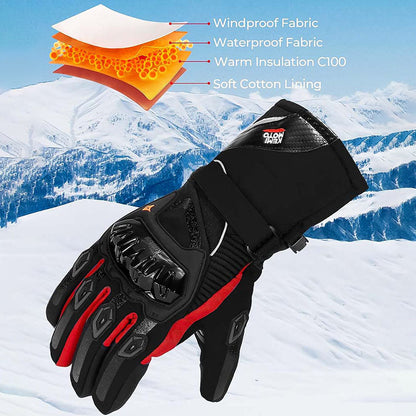 Durable Insulated Motorcycle Gloves for Winter Riding