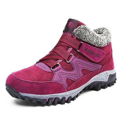 Warm Insulated Black Leather Ankle Boots for Women