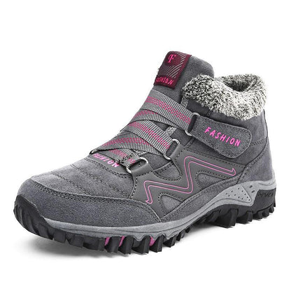 Warm Insulated Black Leather Ankle Boots for Women