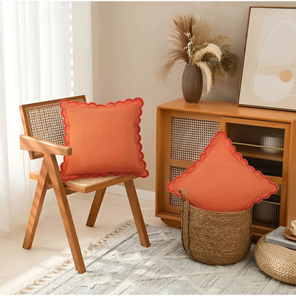 Soft Ruffled Cotton Pillow Cover