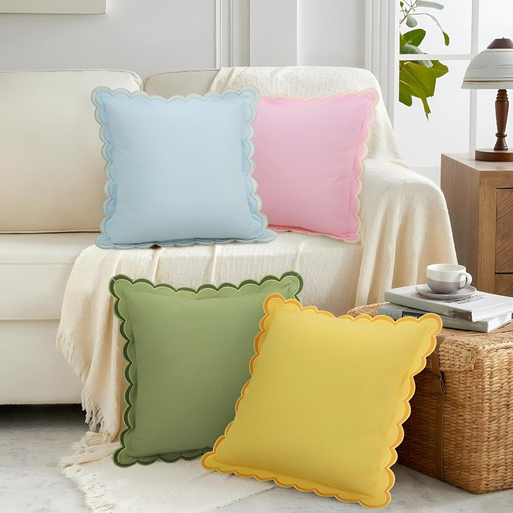 Soft Ruffled Cotton Pillow Cover - Luxicro