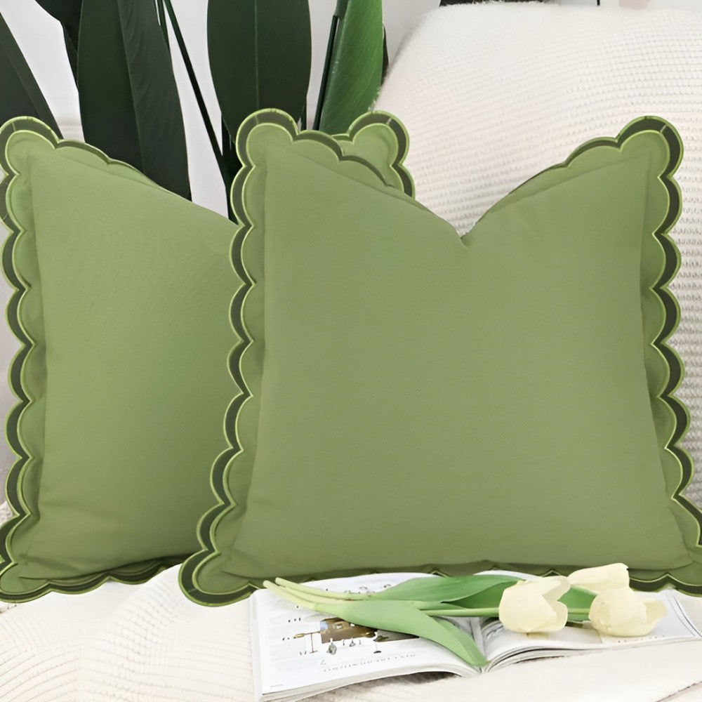 Soft Ruffled Cotton Pillow Cover