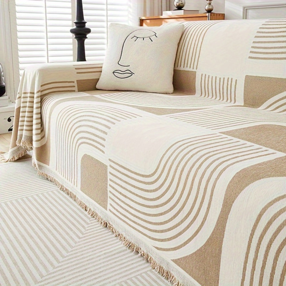 Colorful Striped Bohemian Couch Slipcover