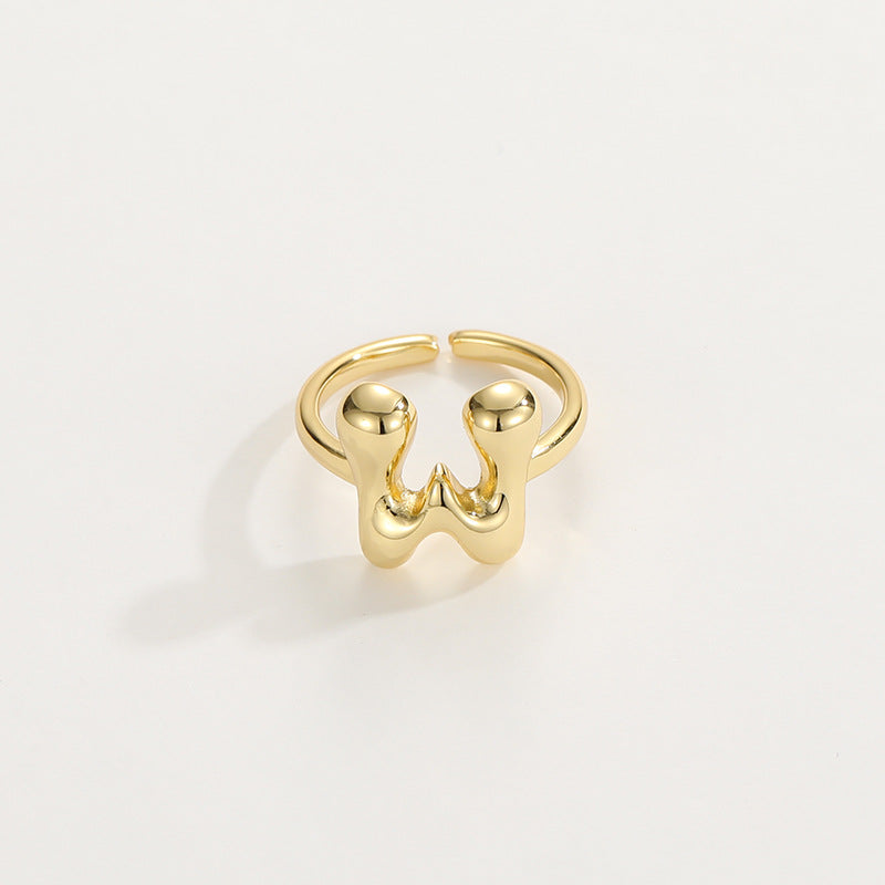 Stylish Monogram Letter Ring