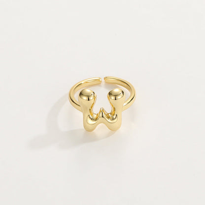 Stylish Monogram Letter Ring