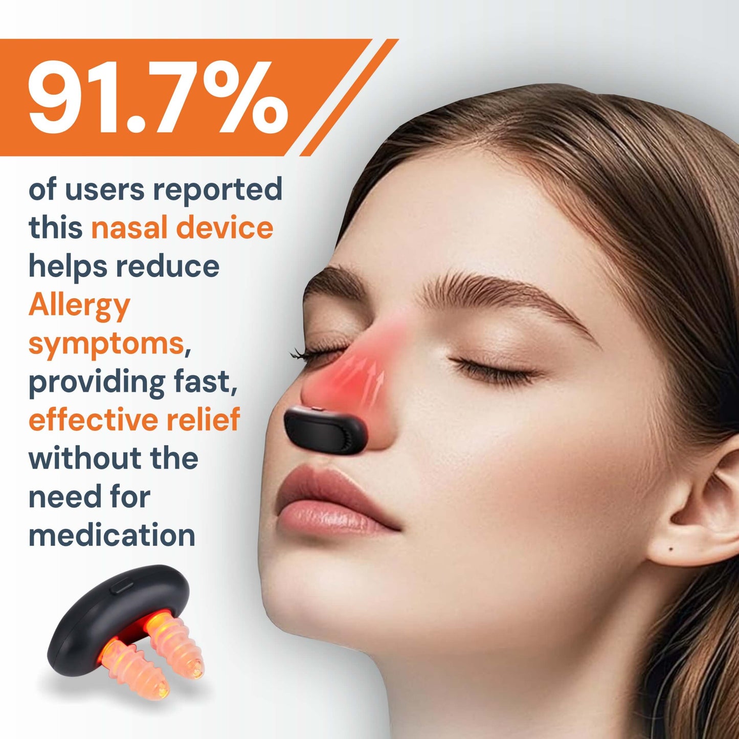 Compact Red Light Nasal Relief Device