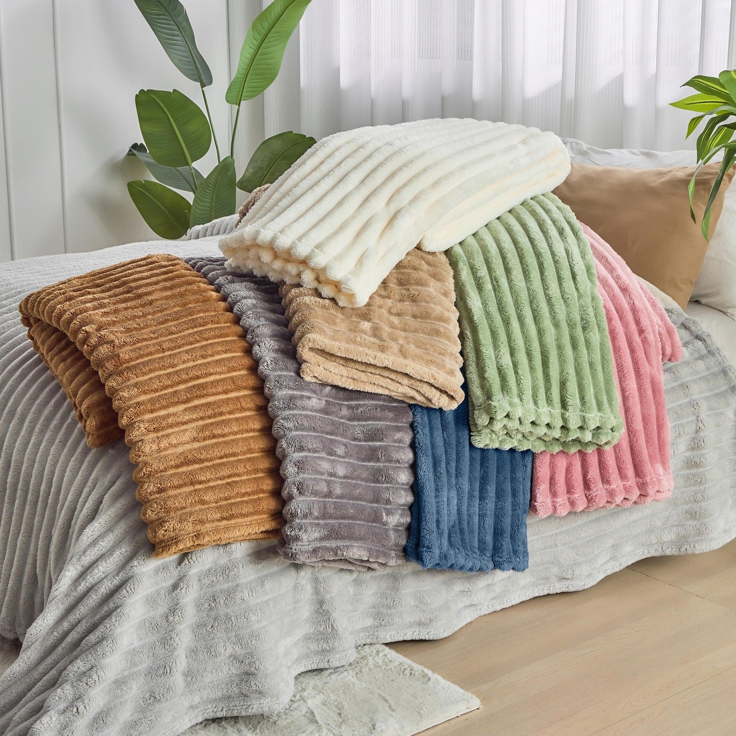 Cozy Fuzzy Throw Blanket Buy One Get One Free