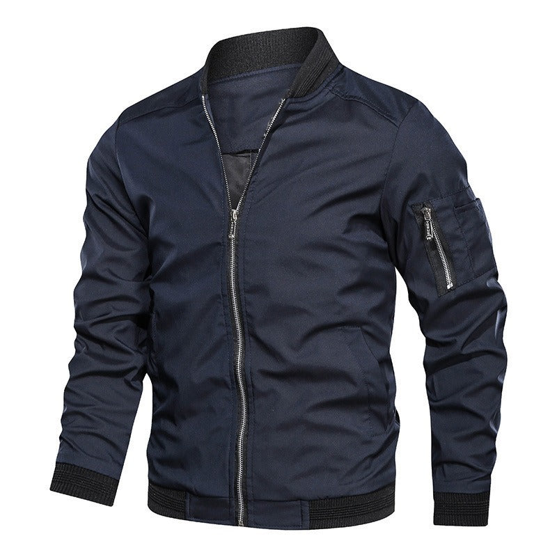 Slim Fit Zip Up Mens Jacket with Pockets