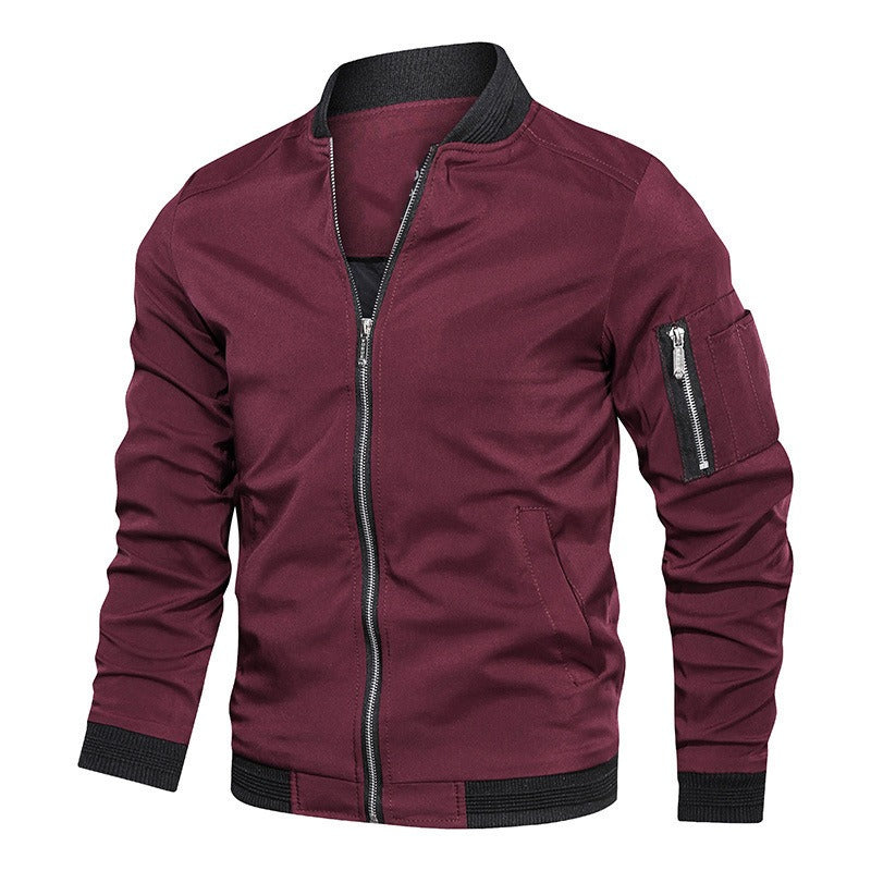 Slim Fit Zip Up Mens Jacket with Pockets