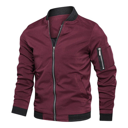Slim Fit Zip Up Mens Jacket with Pockets