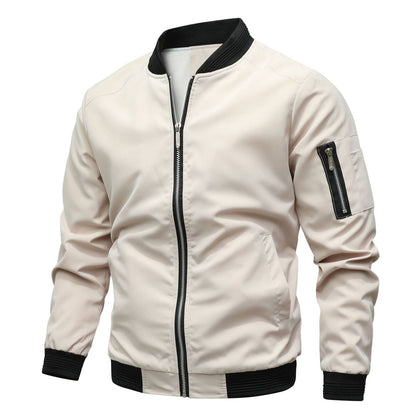 Slim Fit Zip Up Mens Jacket with Pockets