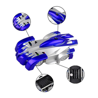 Fast RC Wall Climber Car with Bright LED Lights