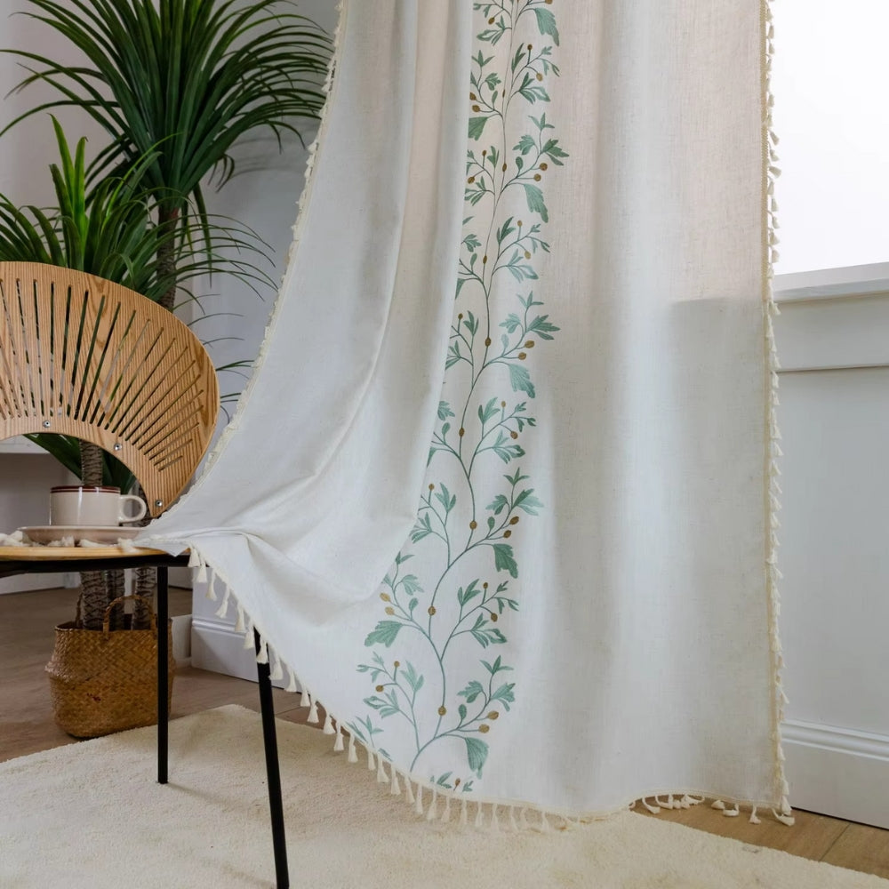 Beautiful Flower Luxury Tassel Drapes - Luxicro
