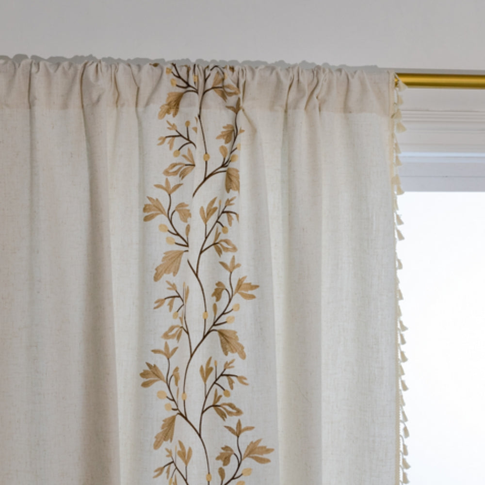 Beautiful Flower Luxury Tassel Drapes