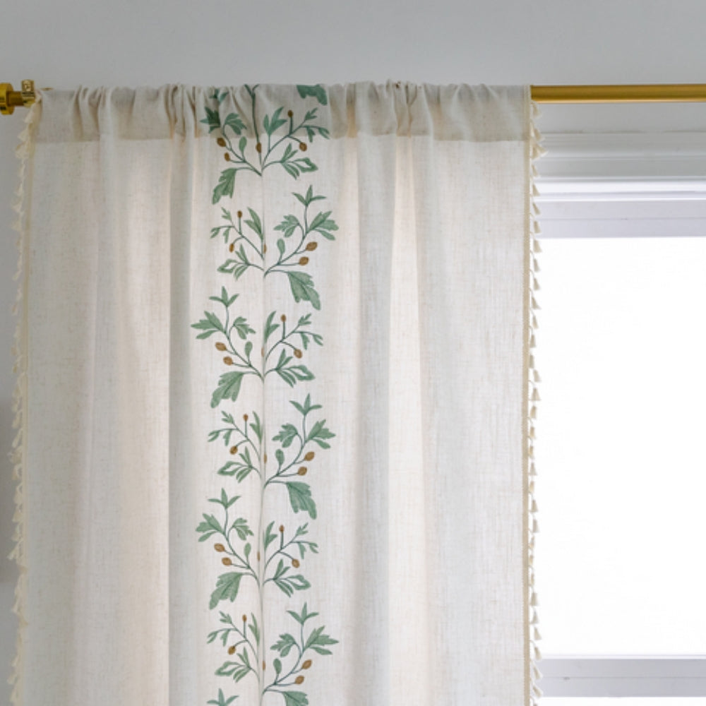 Beautiful Flower Luxury Tassel Drapes
