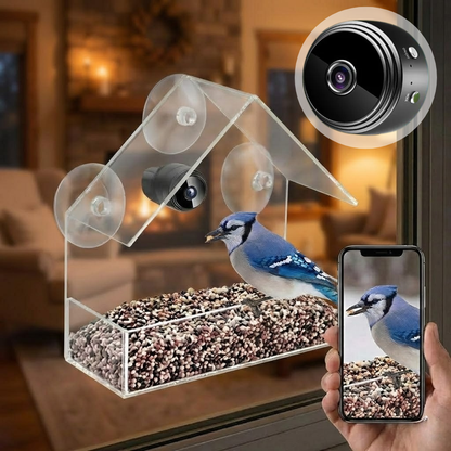 Easy Install Window Bird Feeder with Camera