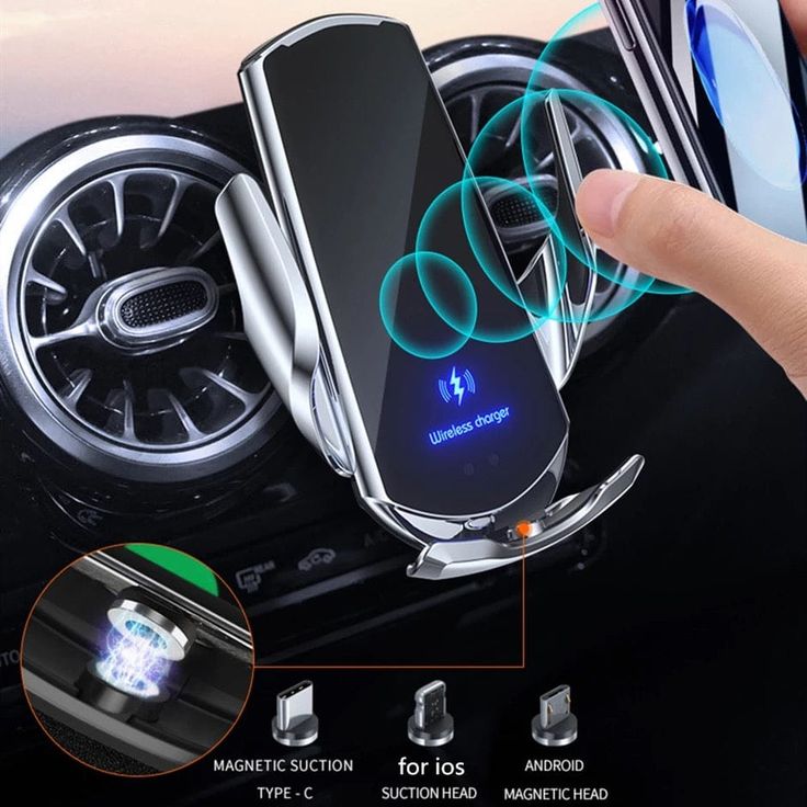 Easy Mount Wireless Car Phone Charger with Auto Grip - Luxicro