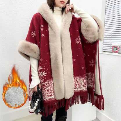 Soft Plush Women's Hooded Throw Blanket Wrap