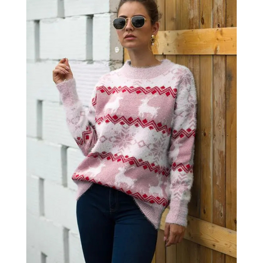Cozy Holiday Crew Neck Winter Sweater - Luxicro