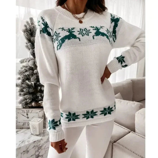 Cozy Holiday Women's Knitted Xmas Jumper - Luxicro